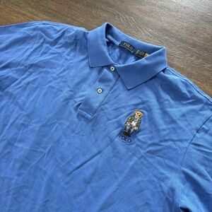 Polo Ralph Lauren Blue Men's Polo Shirt Polo Bear Embroidery Sz XLT Smart Casual